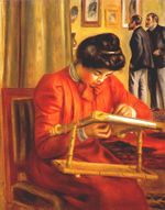 Ренуар Кристин Леролл за вышиванием 1897г